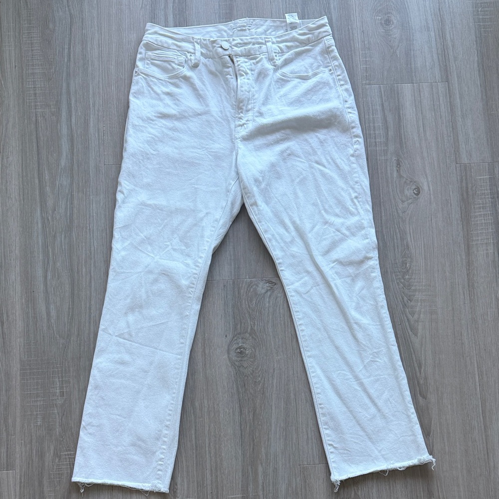 Good American White Straight-Leg Jeans